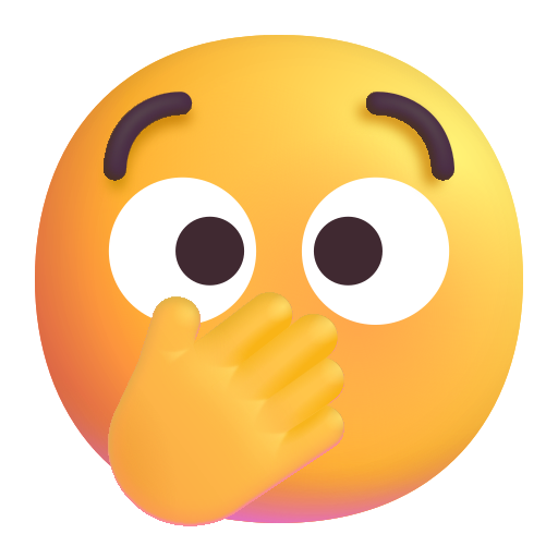 Face with Open Eyes and Hand Over Mouth, the previous design