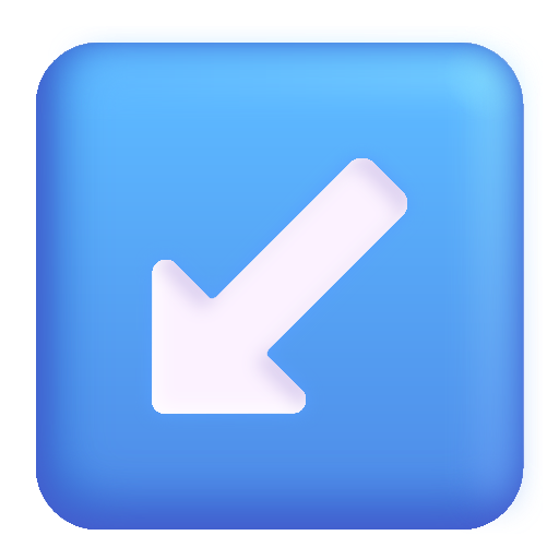 Down-Left Arrow as drawn by Microsoft 3D Fluent in Fluent 15.0