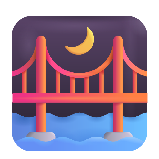 Bridge at Night as drawn by Microsoft 3D Fluent in Fluent 15.1