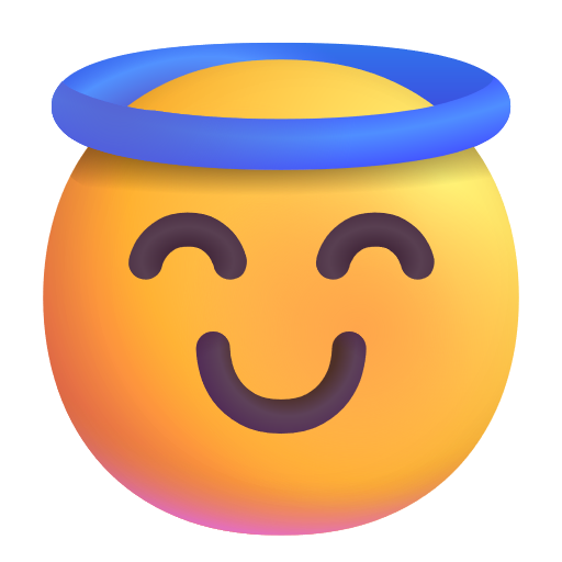 天使の輪がついた笑顔 as drawn by Microsoft 3D Fluent in Fluent 15.1