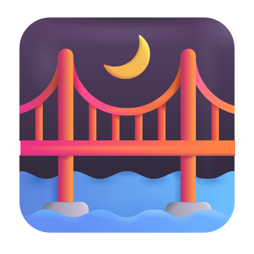 Bridge at Night as drawn by Microsoft 3D Fluent in Fluent 16.0
