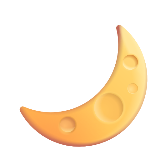 crescent moon as rendered by Microsoft 3D Fluent