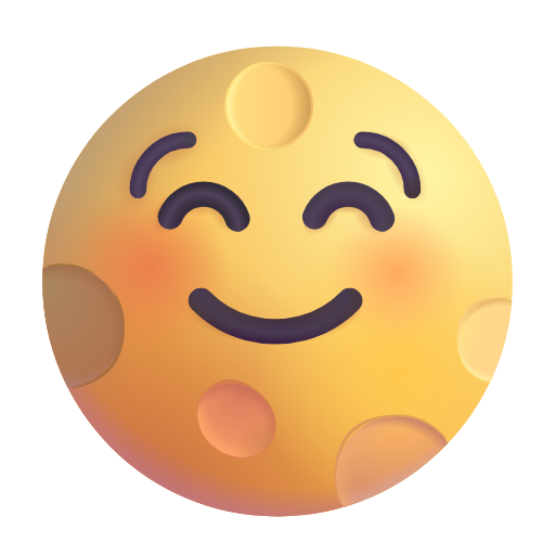 full moon face as rendered by Microsoft 3D Fluent