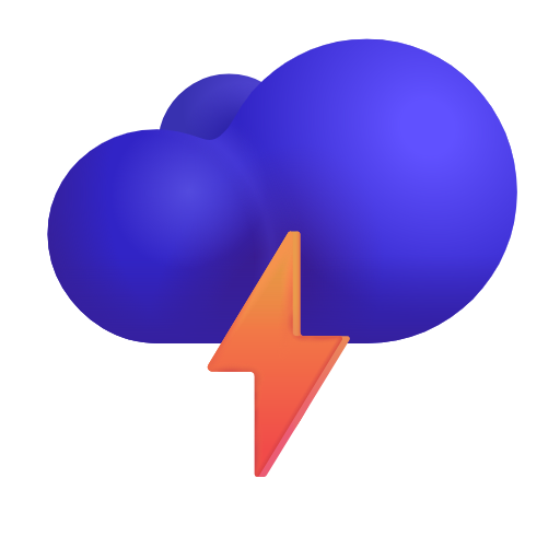nuage avec éclair as rendered by Microsoft 3D Fluent