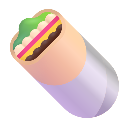 burrito as rendered by Microsoft 3D Fluent