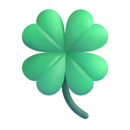 four leaf clover as rendered by Microsoft 3D Fluent