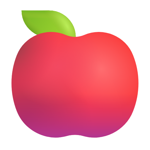 red apple as rendered by Microsoft 3D Fluent