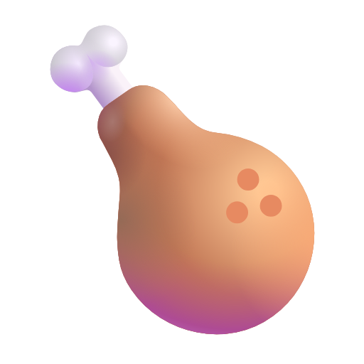 poultry leg as rendered by Microsoft 3D Fluent
