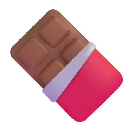chocolate bar as rendered by Microsoft 3D Fluent