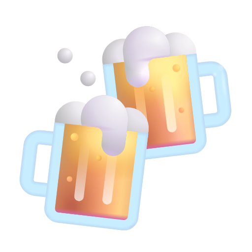 clinking beer mugs as rendered by Microsoft 3D Fluent
