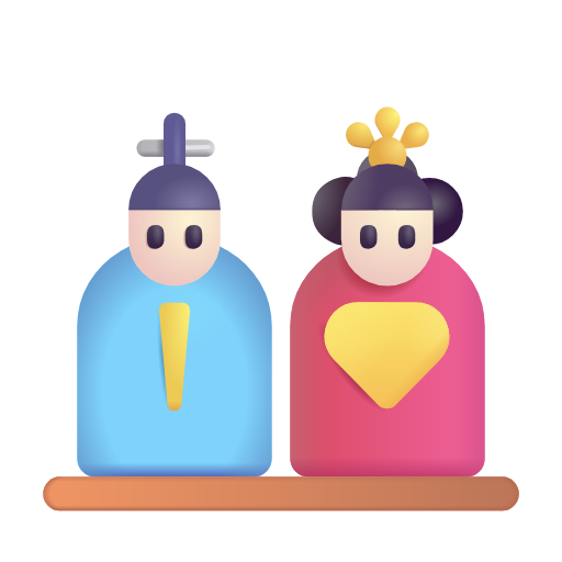Japanese dolls as rendered by Microsoft 3D Fluent