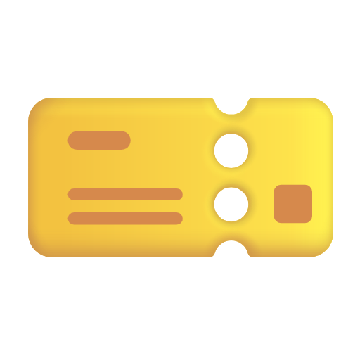 Ticket as rendered by Microsoft 3D Fluent