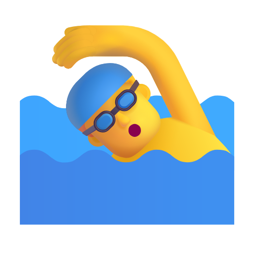 man swimming as rendered by Microsoft 3D Fluent