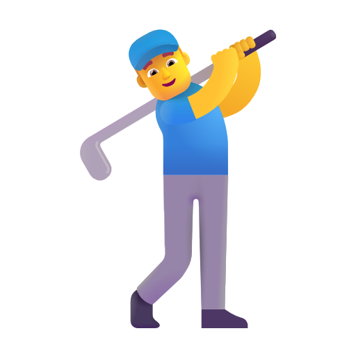 man golfing as rendered by Microsoft 3D Fluent