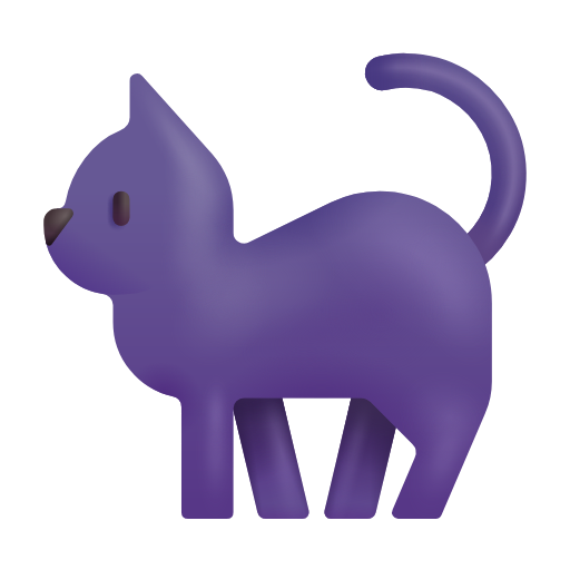 black cat as rendered by Microsoft 3D Fluent