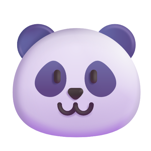 rosto de panda as rendered by Microsoft 3D Fluent