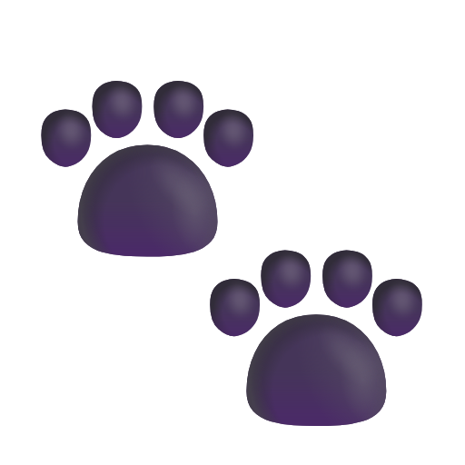 paw prints as rendered by Microsoft 3D Fluent