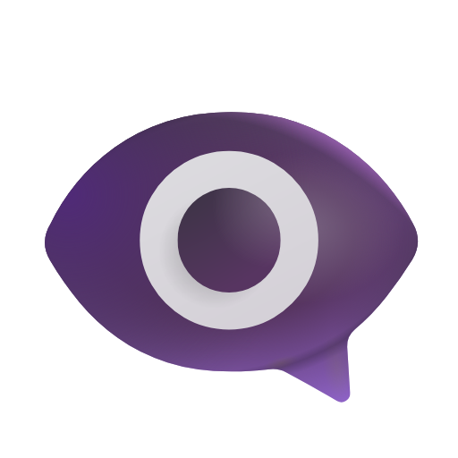 Auge in Sprechblase as rendered by Microsoft 3D Fluent