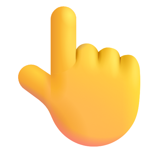 backhand index pointing up as rendered by Microsoft 3D Fluent