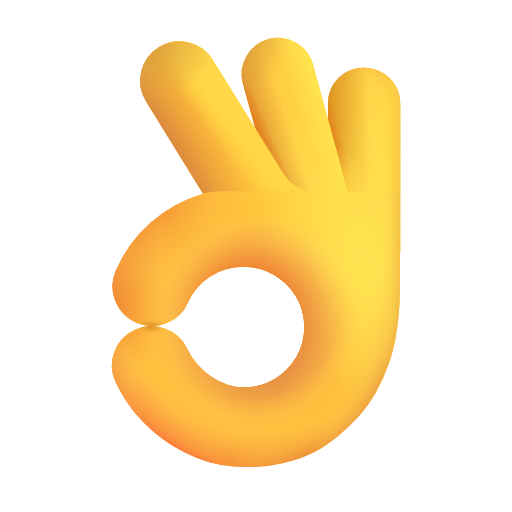 mano che fa OK as rendered by Microsoft 3D Fluent
