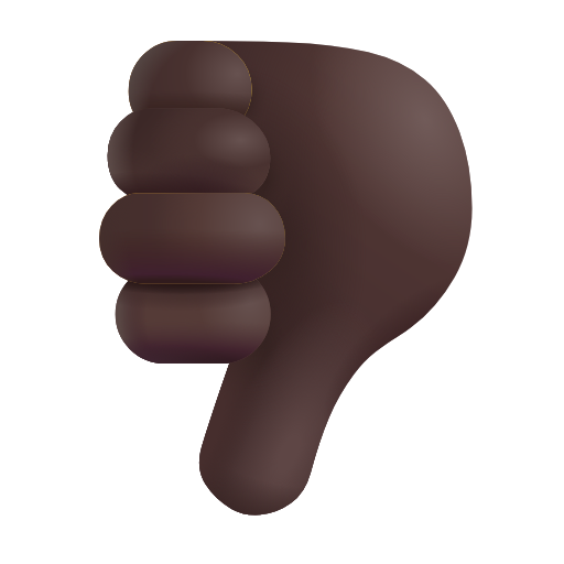 thumbs down: dark skin tone as rendered by Microsoft 3D Fluent