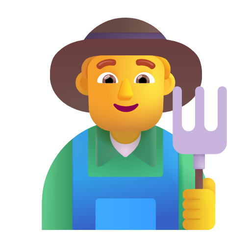 man farmer as rendered by Microsoft 3D Fluent