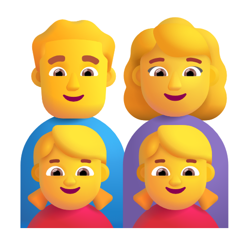 family: man, woman, girl, girl as rendered by Microsoft 3D Fluent
