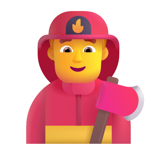 man firefighter as rendered by Microsoft 3D Fluent