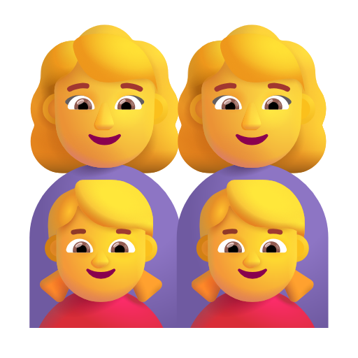 family: woman, woman, girl, girl as rendered by Microsoft 3D Fluent