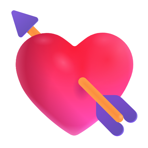 heart with arrow as rendered by Microsoft 3D Fluent