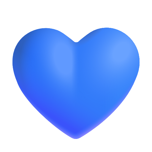 cuore blu as rendered by Microsoft 3D Fluent