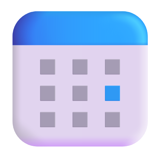 calendar as rendered by Microsoft 3D Fluent