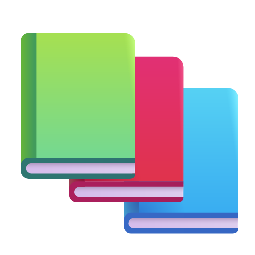 books as rendered by Microsoft 3D Fluent