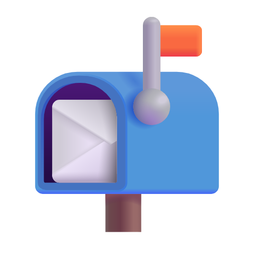 open mailbox with raised flag as rendered by Microsoft 3D Fluent