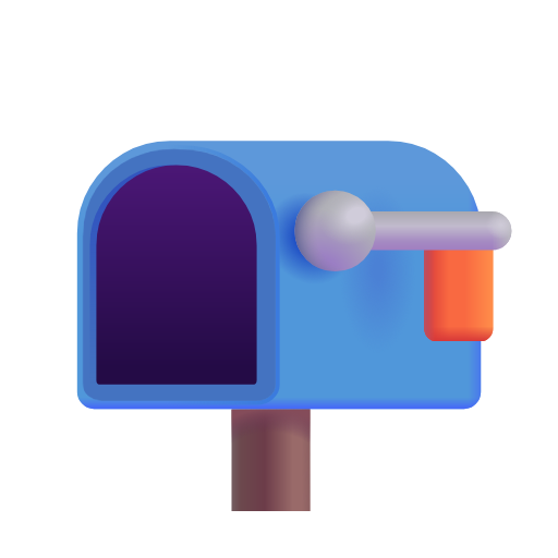 open mailbox with lowered flag as rendered by Microsoft 3D Fluent