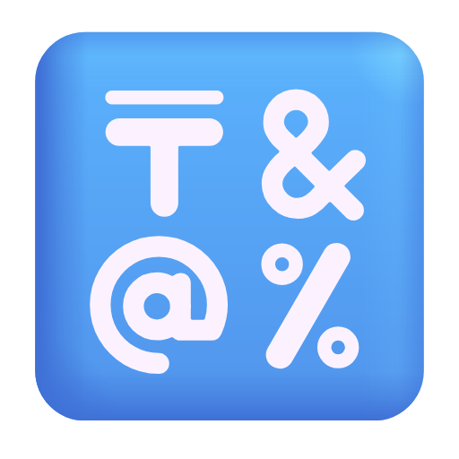 input symbols as rendered by Microsoft 3D Fluent