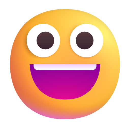grinning face as rendered by Microsoft 3D Fluent