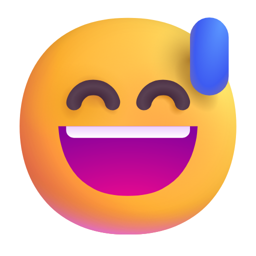 Cara Sonriendo Con Sudor Frío as drawn by Microsoft 3D Fluent in Fluent 16.0