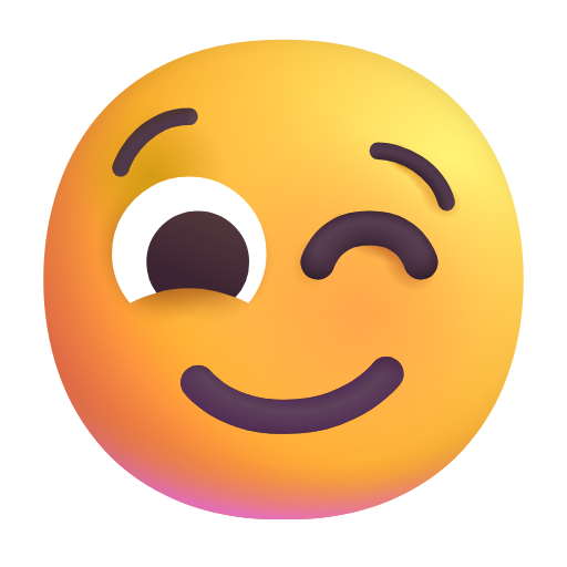 zwinkerndes Gesicht as rendered by Microsoft 3D Fluent