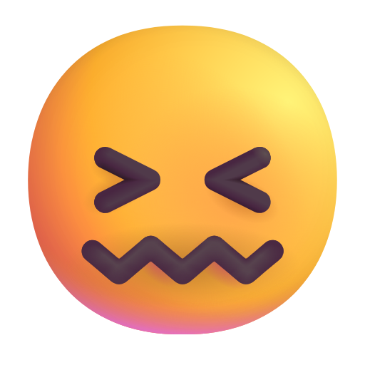 Confounded Face as drawn by Microsoft 3D Fluent in Fluent 16.0