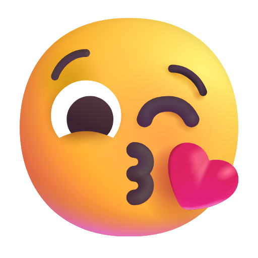face blowing a kiss as rendered by Microsoft 3D Fluent