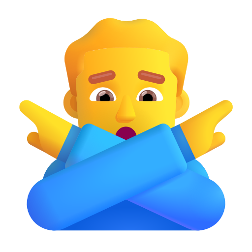 man gesturing NO as rendered by Microsoft 3D Fluent