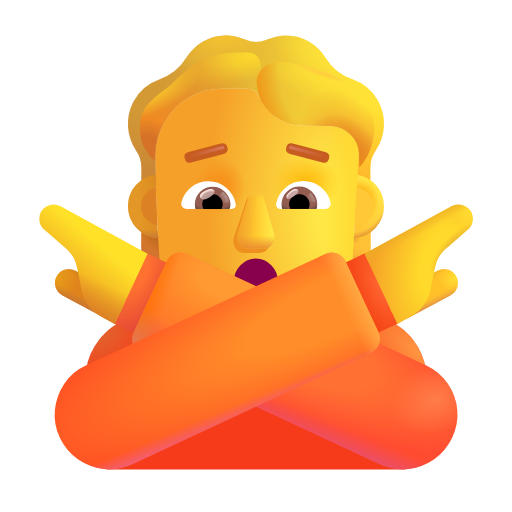 person gesturing NO as rendered by Microsoft 3D Fluent