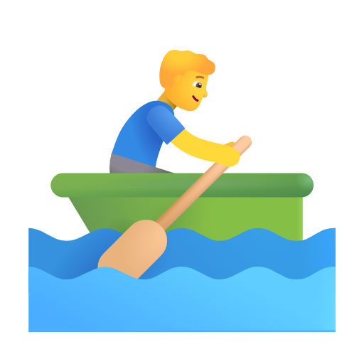 man rowing boat as rendered by Microsoft 3D Fluent