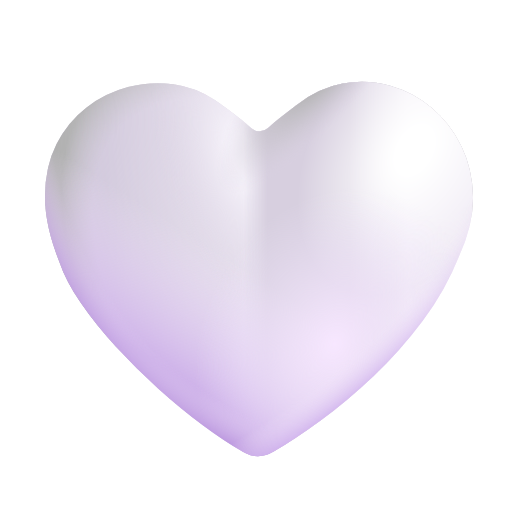 white heart as rendered by Microsoft 3D Fluent