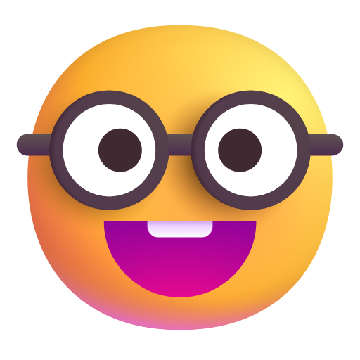 faccina nerd as rendered by Microsoft 3D Fluent