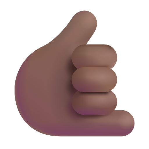 call me hand: medium-dark skin tone as rendered by Microsoft 3D Fluent