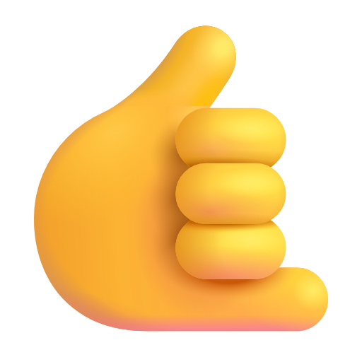 call me hand as rendered by Microsoft 3D Fluent