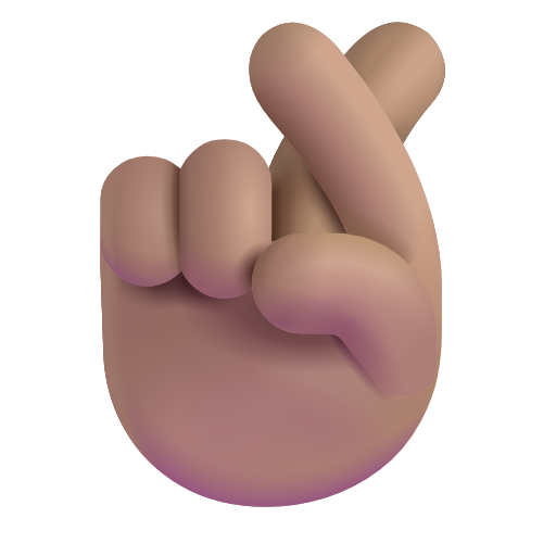 crossed fingers: medium skin tone as rendered by Microsoft 3D Fluent
