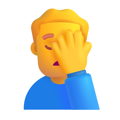 man facepalming as rendered by Microsoft 3D Fluent